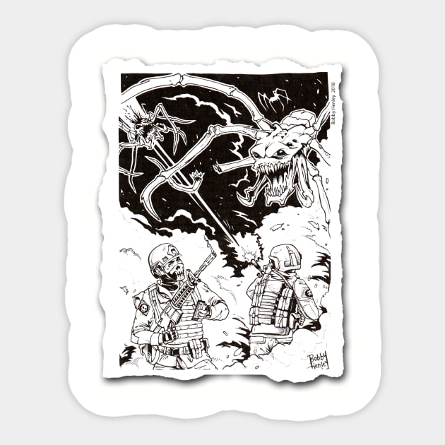 Alien Attack! Sticker by Illustratorator